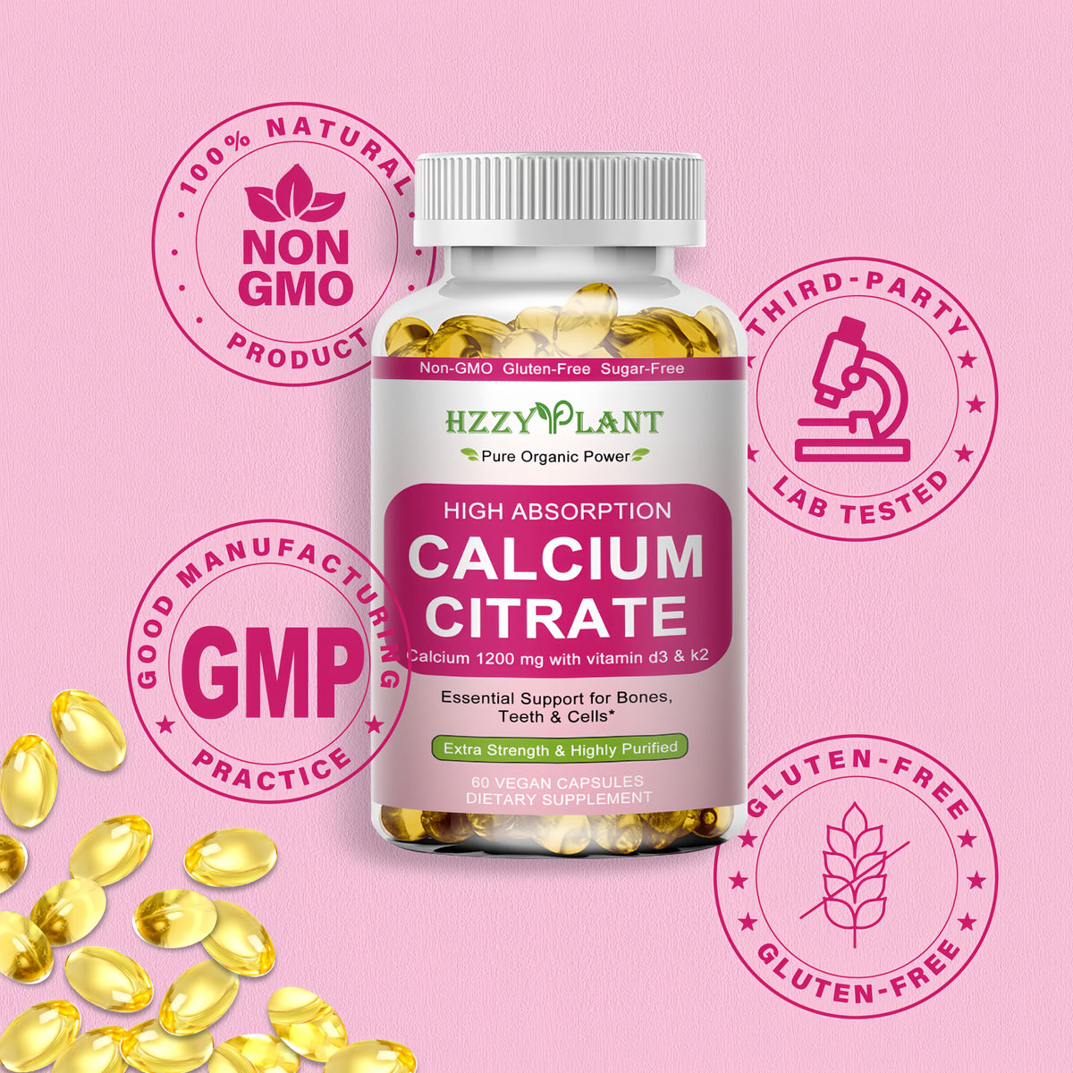 High absorption Calcium Citrate supplements for women, 100% authentic, available in India at Curat Cart. Essential for bone health.