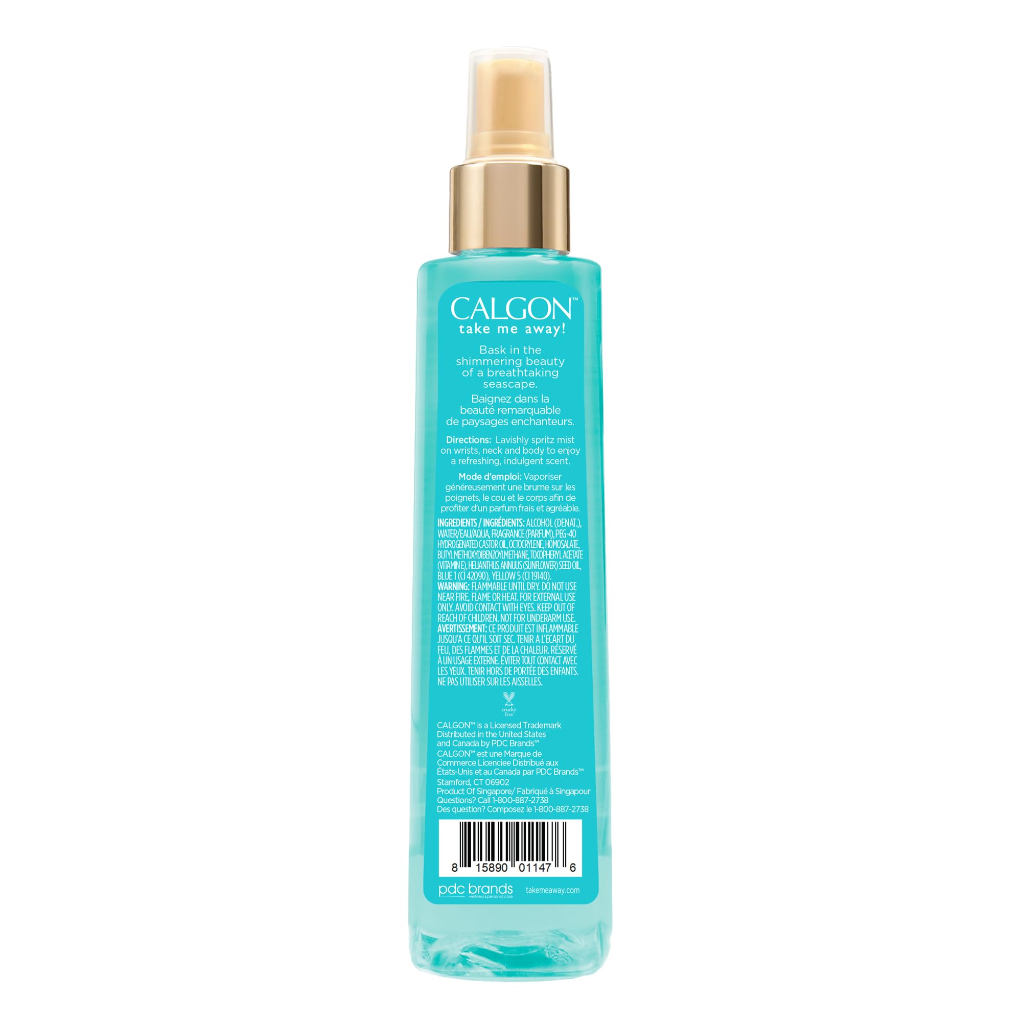 Calgon Morning Glory Body Mist in a clear bottle. Perfect for refreshing your fragrance. Verified by CuratCart.