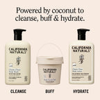 California Naturals body care trio: wash, scrub, lotion. Available for order online, perfect for cleansing and hydrating skin.