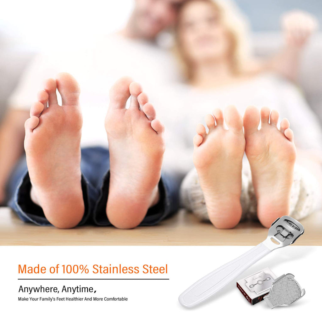 Callus shaver set with 50 stainless steel blades offers easy foot care. Verified by CuratCart for quality and trust.
