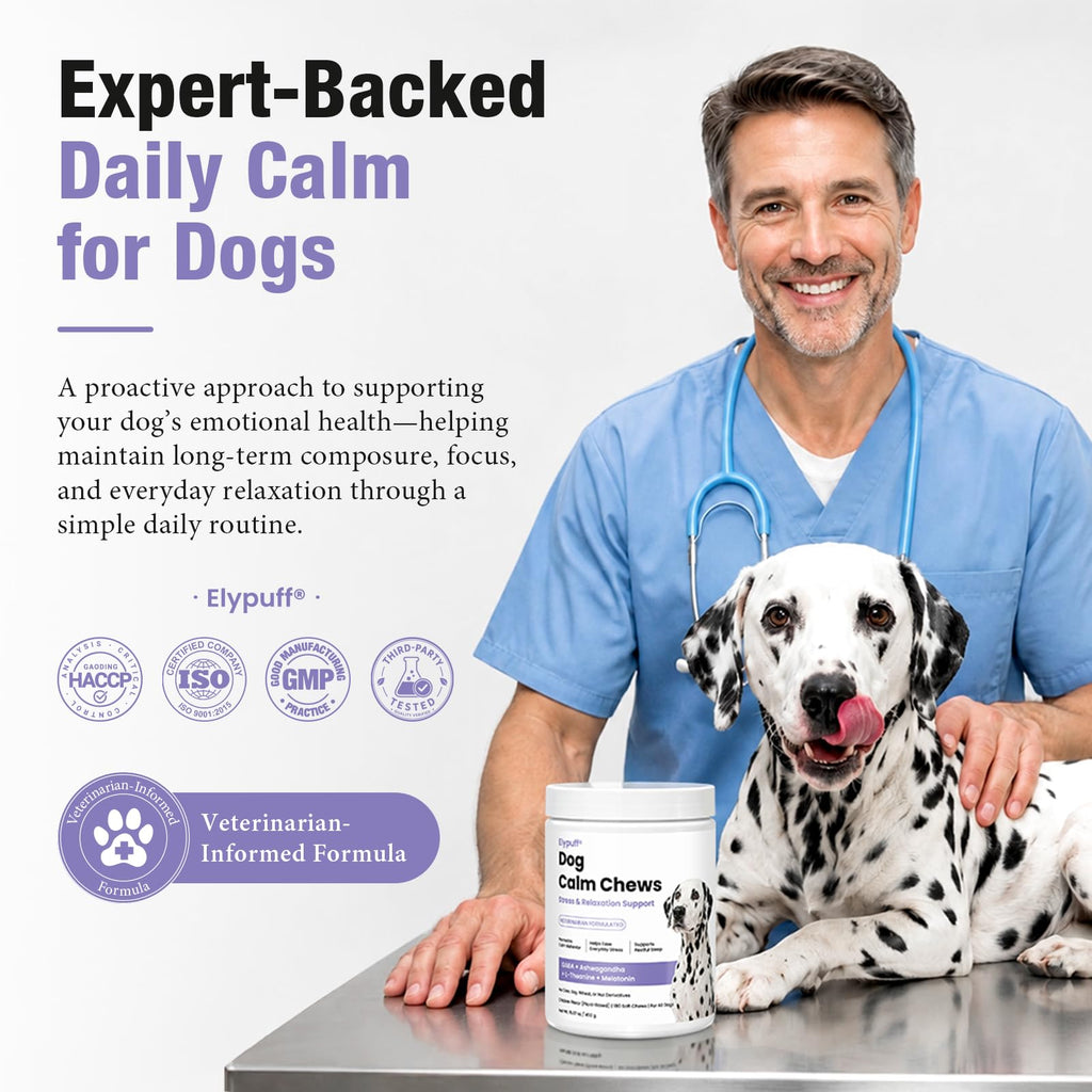 Calming Chews for Dogs, 100% Authentic, support your dog's emotional health. Available in India at Curat Cart.