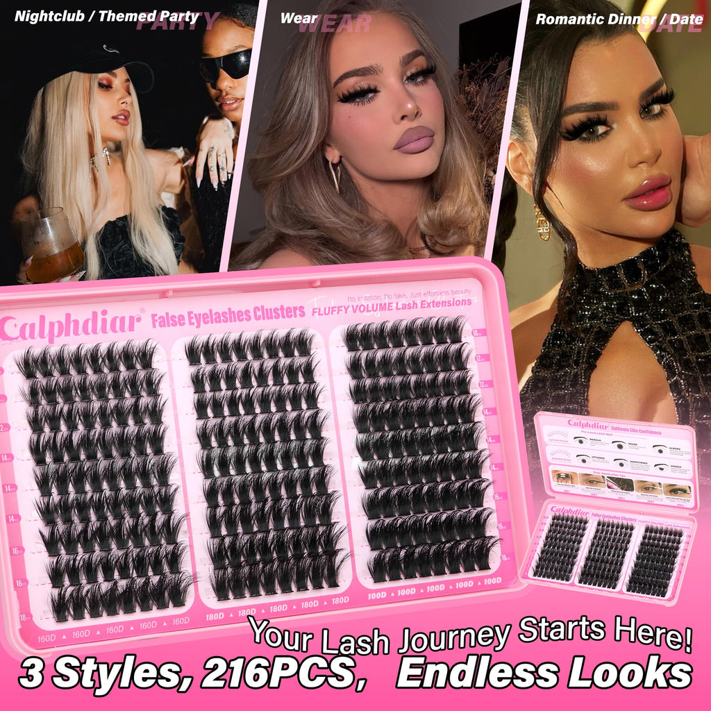 Introducing Calphdiar's Bottom Lash Clusters for versatile, stunning looks. 3 styles, 216 pieces, verified by CuratCart.