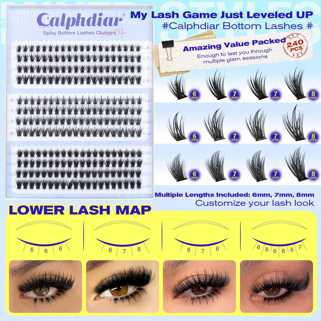 Discover Calphdiar Bottom Lash Clusters for vibrant, layered looks. Available online, with multiple lengths for customization.
