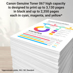 Canon 067 Yellow Toner Cartridge in official packaging, designed for high-quality prints. Available at Curat Cart.