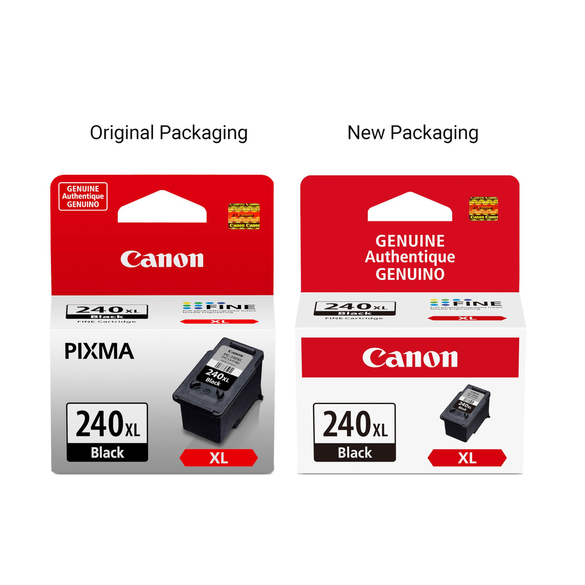 Explore the Canon PG-240 XL Black Ink Cartridge in genuine packaging. Available at Curat Cart for high-quality printing needs.