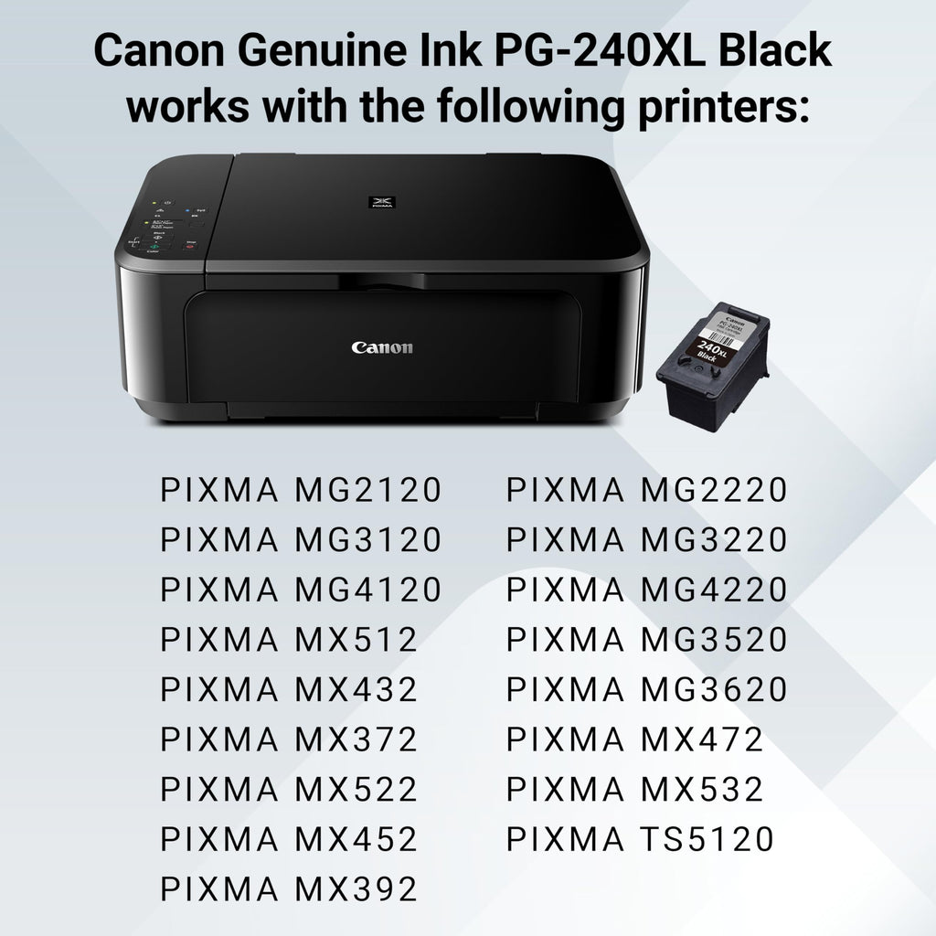 Canon PG-240 XL Black Ink Cartridge, 100% Authentic and available at Curat Cart for your printing needs in India.