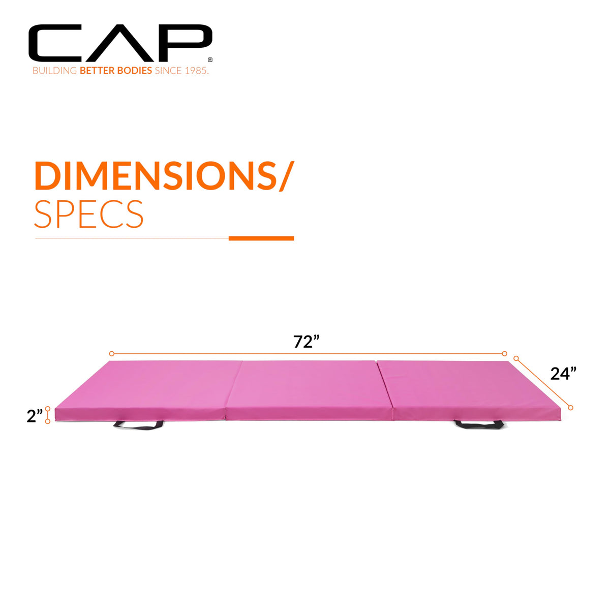 Premium CAP Barbell Folding Exercise Mat, 72" x 24" x 2", specially curated by Curat Cart for fitness enthusiasts in India.