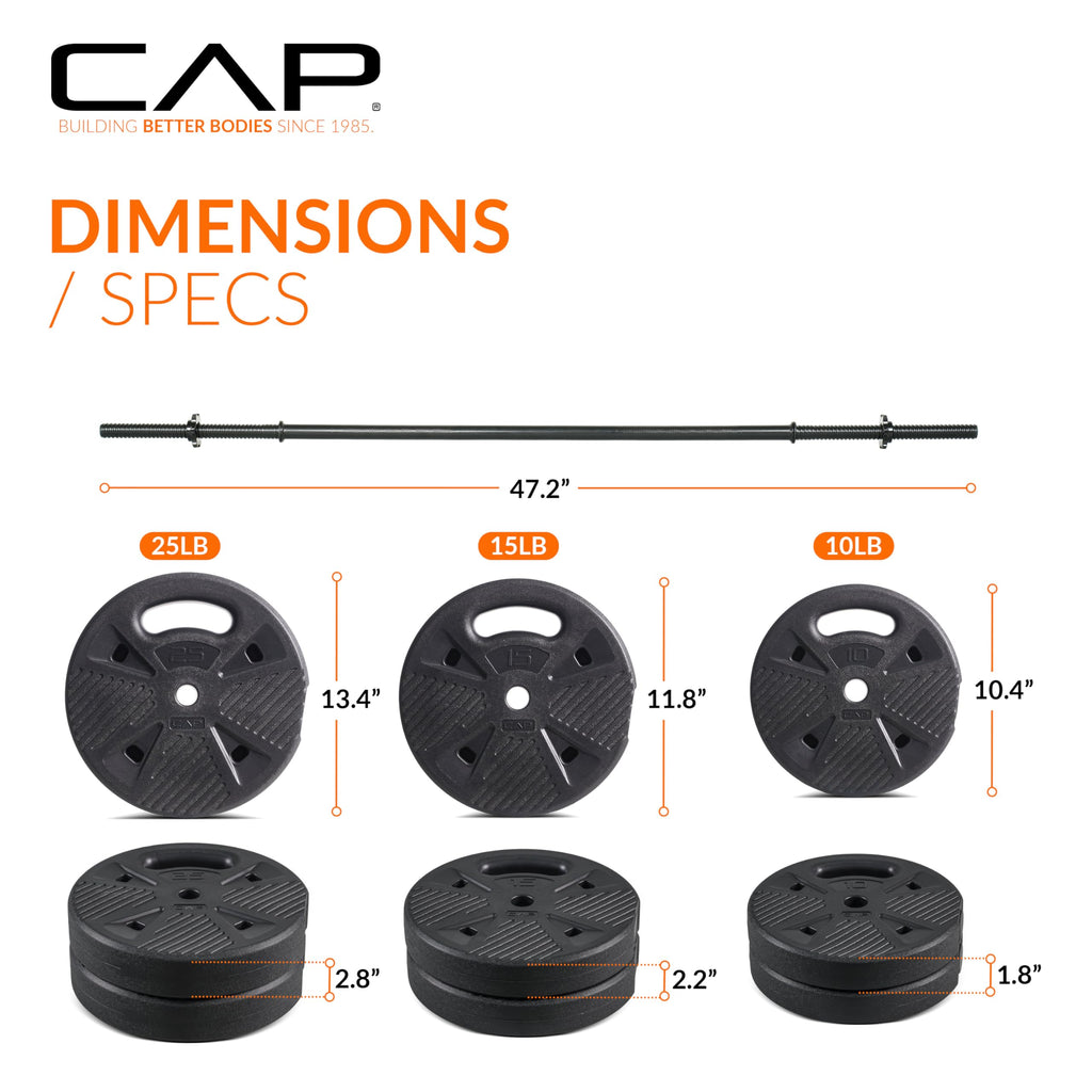 Discover the CAP Threaded Barbell Set, specially curated by Curat Cart for premium fitness at home. Perfect for strength training.