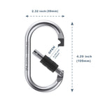 Heavy Duty Screw Locking Carabiner with dimensions, 100% Authentic and available at Curat Cart in India.