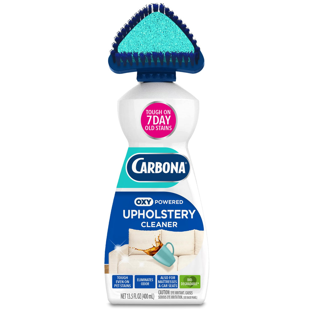 Experience the premium imported Carbona Oxy Powered Upholstery Cleaner, tough on 7-day stains. Available at Curat Cart.