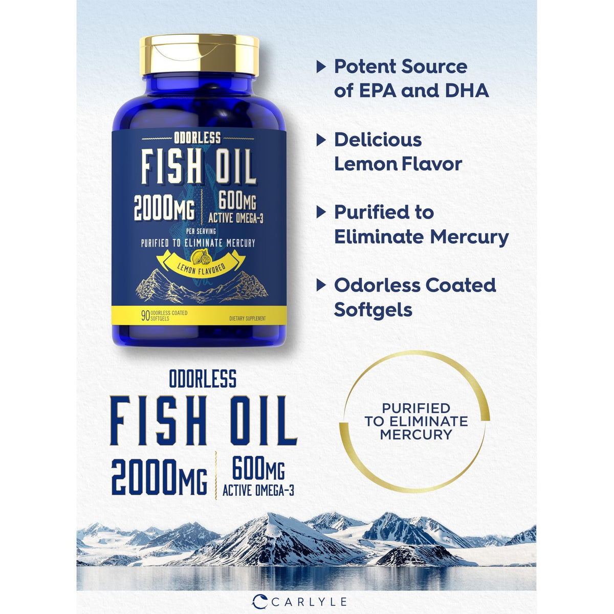 Discover Carlyle Fish Oil Omega 3 Supplement, specially curated by Curat Cart for premium quality and health benefits.