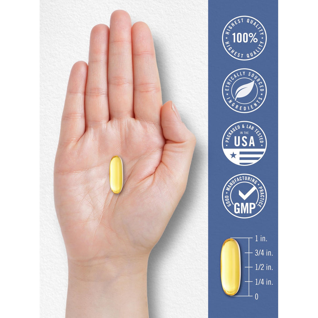 Carlyle Fish Oil Omega 3 Supplement displayed in hand, showcasing 100% authentic quality. Available at Curat Cart.