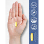 Carlyle Fish Oil Omega 3 Supplement displayed in hand, showcasing 100% authentic quality. Available at Curat Cart.
