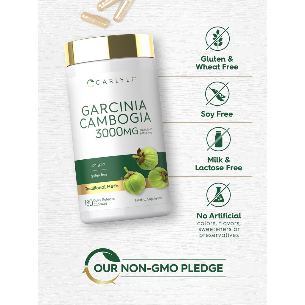 Carlyle Garcinia Cambogia Extract 3000mg offers a gluten-free, non-GMO supplement ideal for daily use. Available at Curat Cart.