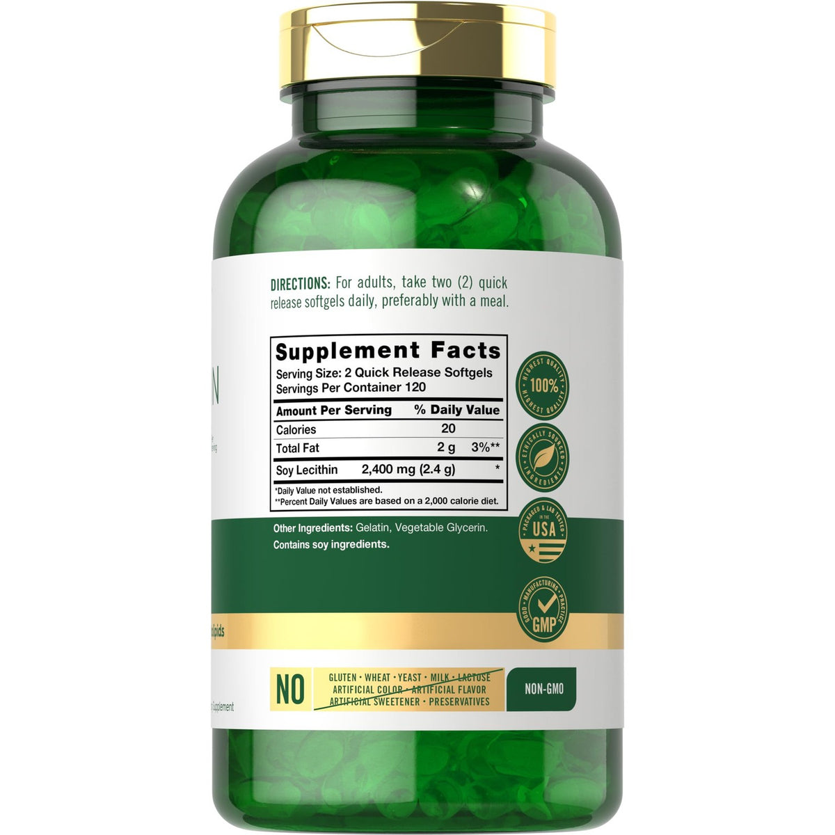 Carlyle Lecithin Supplement softgels in transparent bottle, 100% Authentic, available in India at Curat Cart.