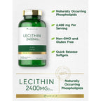 Carlyle Lecithin Supplement in official packaging, featuring 2400MG per serving, non-GMO and gluten-free. Available at Curat Cart.