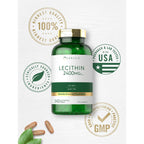 Carlyle Lecithin 2400mg supplement in a green bottle, ideal for daily use to support health. Available at Curat Cart.