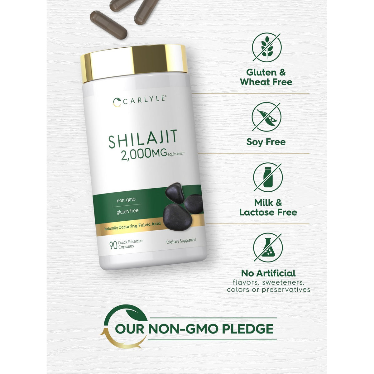 Carlyle Shilajit Capsules offer a powerful daily supplement, gluten-free and non-GMO. Perfect for enhancing your wellness routine. Available at Curat Cart.