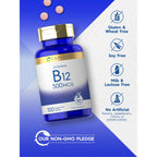 Carlyle Vitamin B-12 500MCG, specially curated by Curat Cart, gluten-free, vegetarian, and non-GMO. Boost your health today.