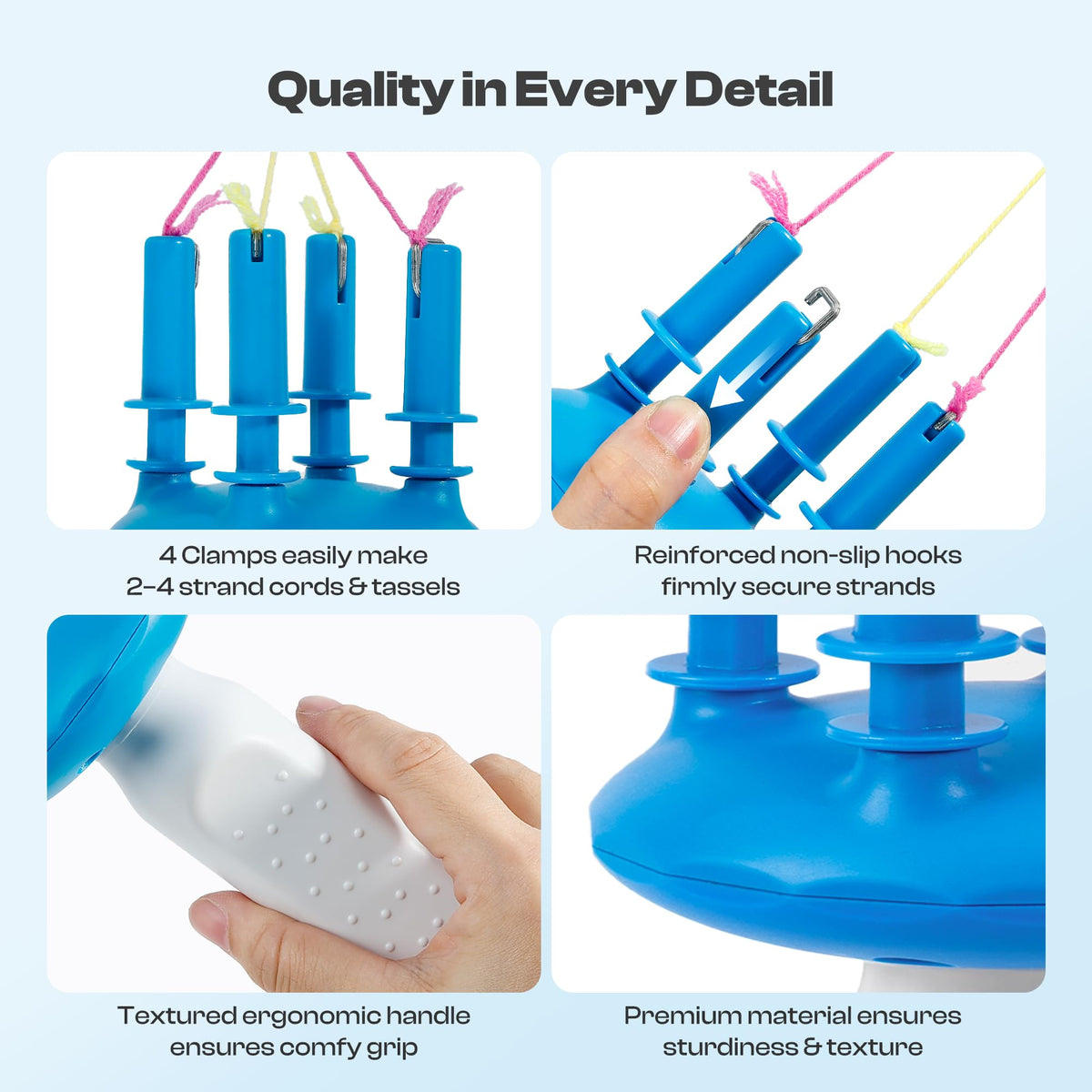Caydo Cord Maker Machine with premium material quality and ergonomic handle, ensuring comfort and durability. Available at Curat Cart.