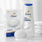 Dove Original Beauty Bar Soap, pack of 3, premium moisturizing cream for soft skin. A global favorite for gentle cleansing.
