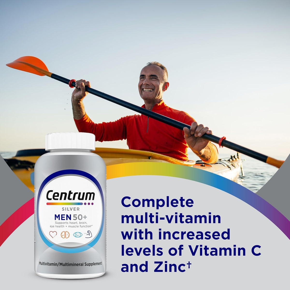 Centrum Silver Men's Multivitamin available for order in India. Boost health with Vitamin C and Zinc today!