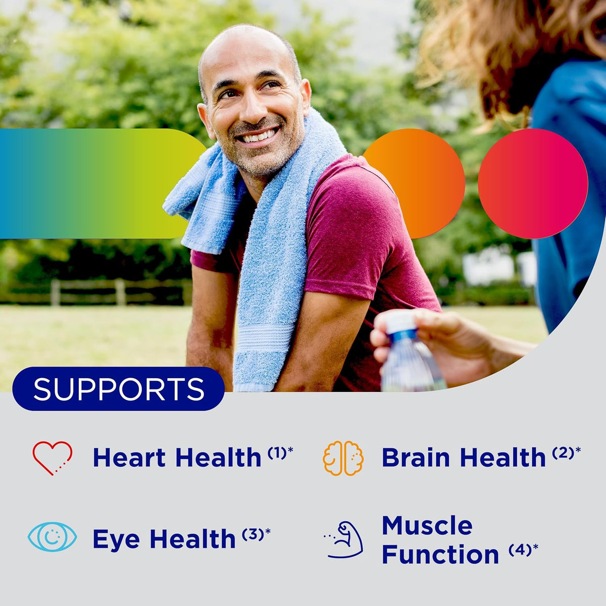 Premium imported Centrum Silver Men's Multivitamin supports heart, brain, eye health, and muscle function.