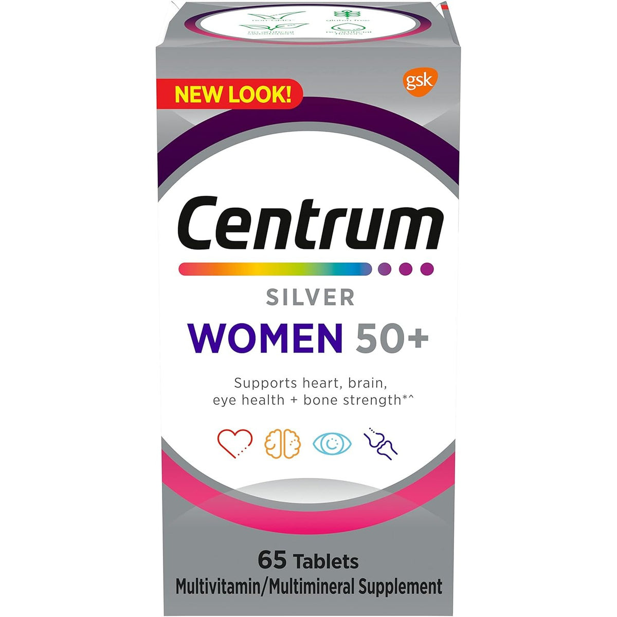 Premium imported Centrum Silver for women 50+, supports heart, brain, eye health, and bone strength.