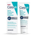 CeraVe Acne Foaming Cream Cleanser - Front Packaging & Bottle View | genuine imported stock available in India at Curat Cart