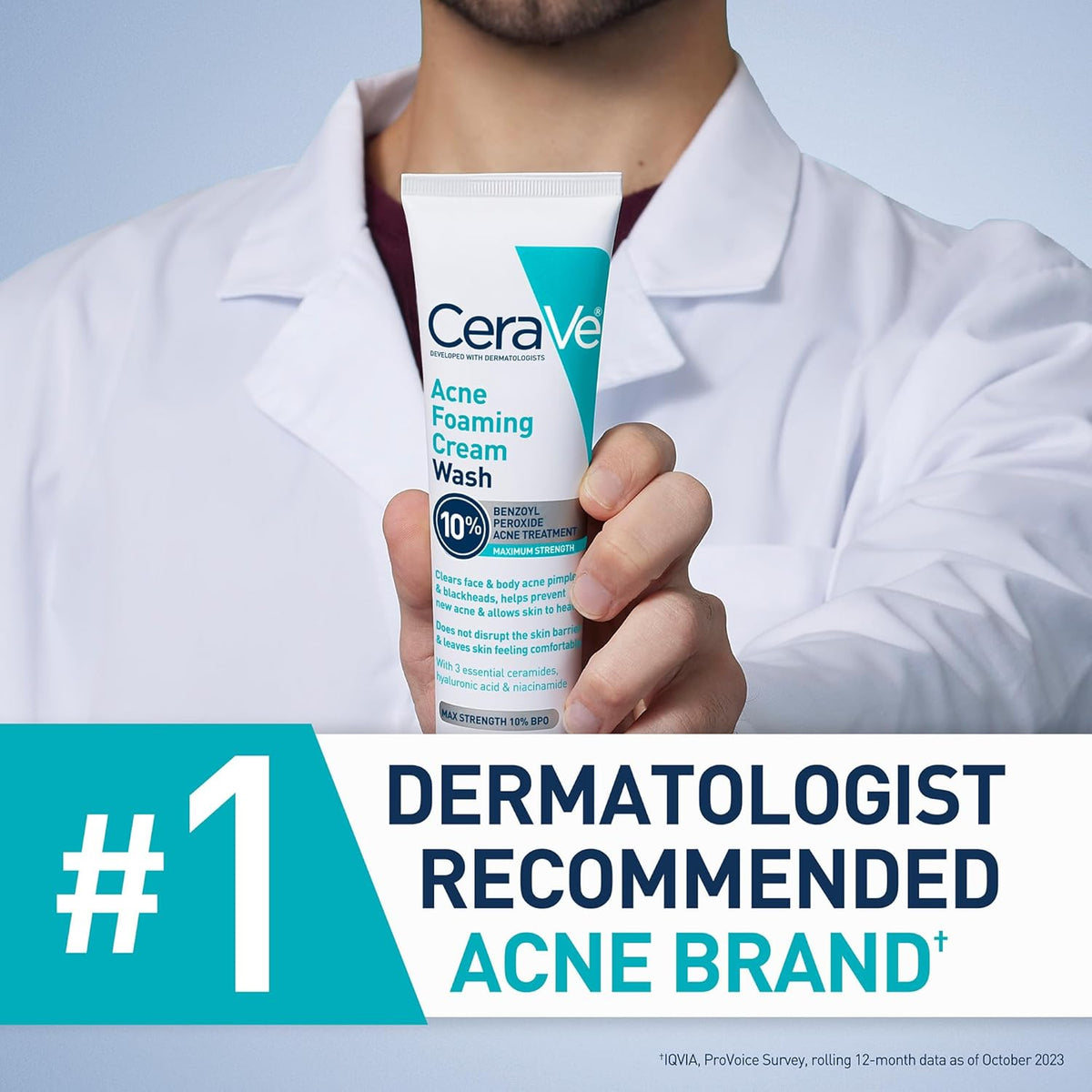 CeraVe Acne Foaming Cream Wash - Back Label & Ingredients Details | fast dispatch across India from Curat Cart