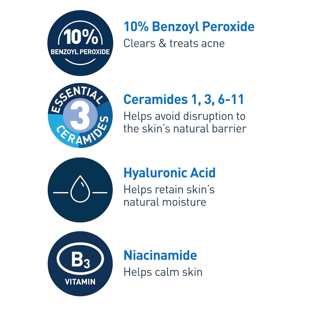 CeraVe Acne Foaming Cream Wash - Front Packaging & Bottle View | buy 100% authentic product online in India via Curat Cart