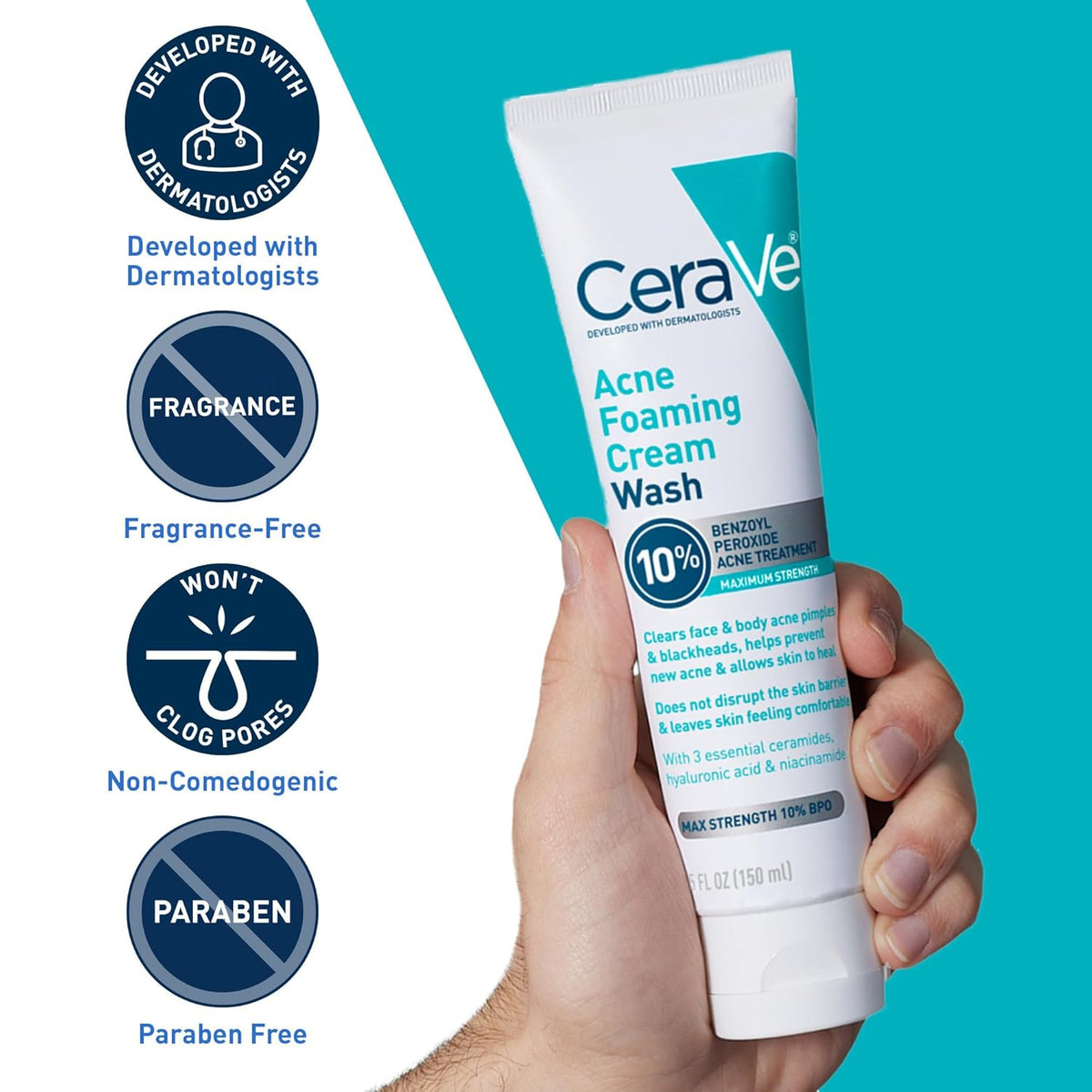 CeraVe Acne Foaming Cream Wash - Seal & Authenticity Verification | genuine imported stock available in India at Curat Cart