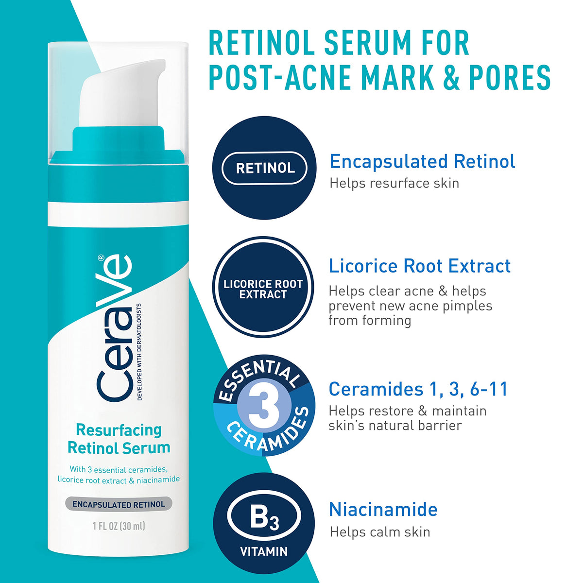 CeraVe Acne Skin Care Set - Side Profile & Box Packaging | original imported packaging available on Curat Cart India