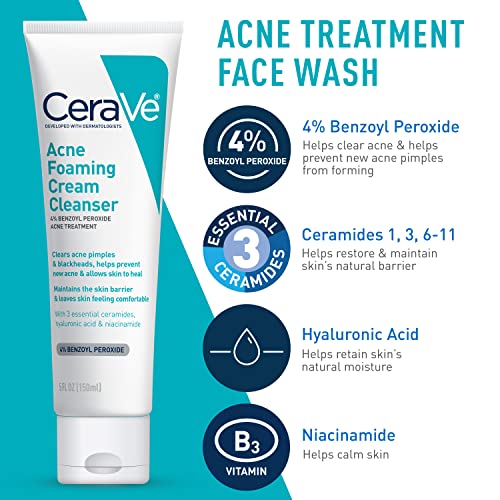 CeraVe Acne Skin Care Set - Texture, Swatch & Consistency | original imported packaging available on Curat Cart India