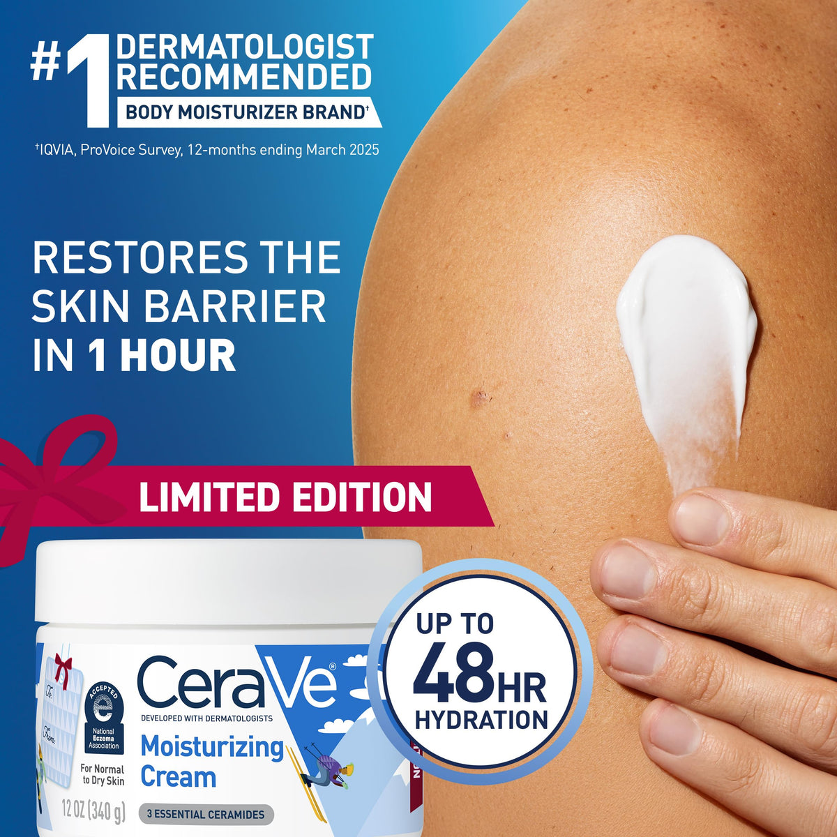 CeraVe Après Ski Moisturizing Cream offers premium hydration, restoring skin barrier in 1 hour. Available at Curat Cart.