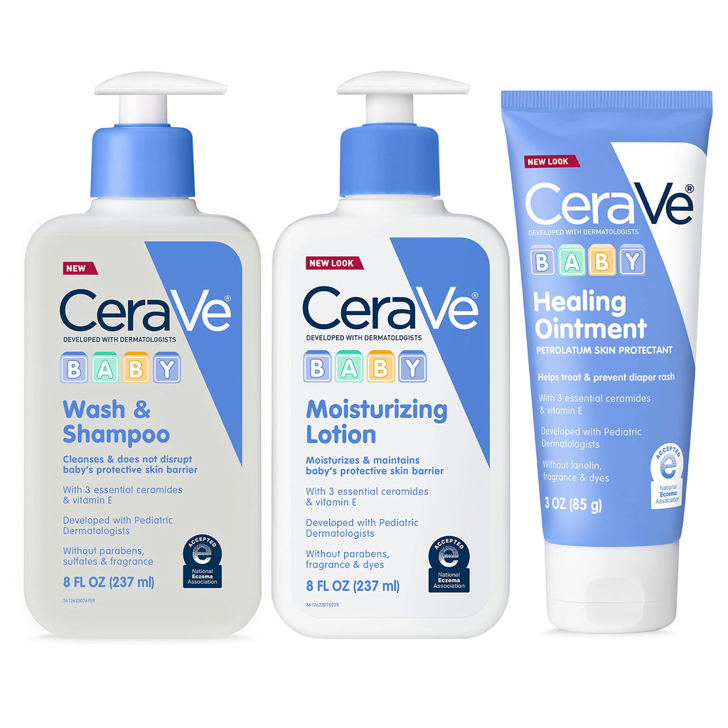 CeraVe Baby Bath Set Essentials - Front Packaging & Bottle View | genuine imported stock available in India at Curat Cart