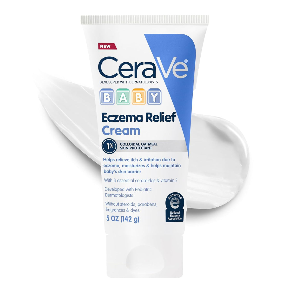 CeraVe Baby Eczema Relief Cream - Front Packaging & Bottle View | genuine imported stock available in India at Curat Cart