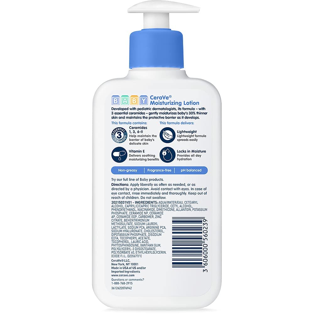 CeraVe Baby Moisturizing Lotion offers 100% authentic hydration for delicate skin, now available in India at Curat Cart.