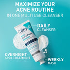 CeraVe Clay To Foam Acne Wash - Back Label & Ingredients Details | buy 100% authentic product online in India via Curat Cart
