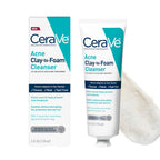 CeraVe Clay To Foam Acne Wash - Front Packaging & Bottle View | genuine imported stock available in India at Curat Cart
