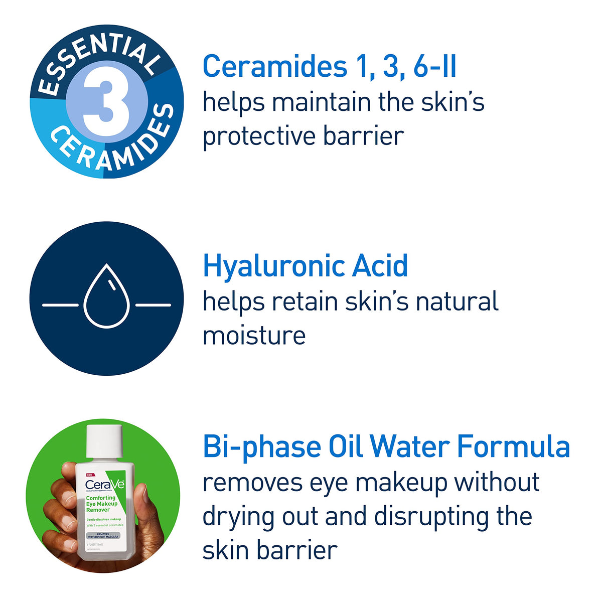 CeraVe Eye Makeup Remover - Side Profile & Box Packaging | original imported packaging available on Curat Cart India