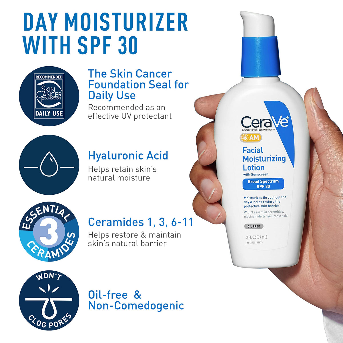 CeraVe Face Moisturizer and Cleanser - Side Profile & Box Packaging | original imported packaging available on Curat Cart Ind