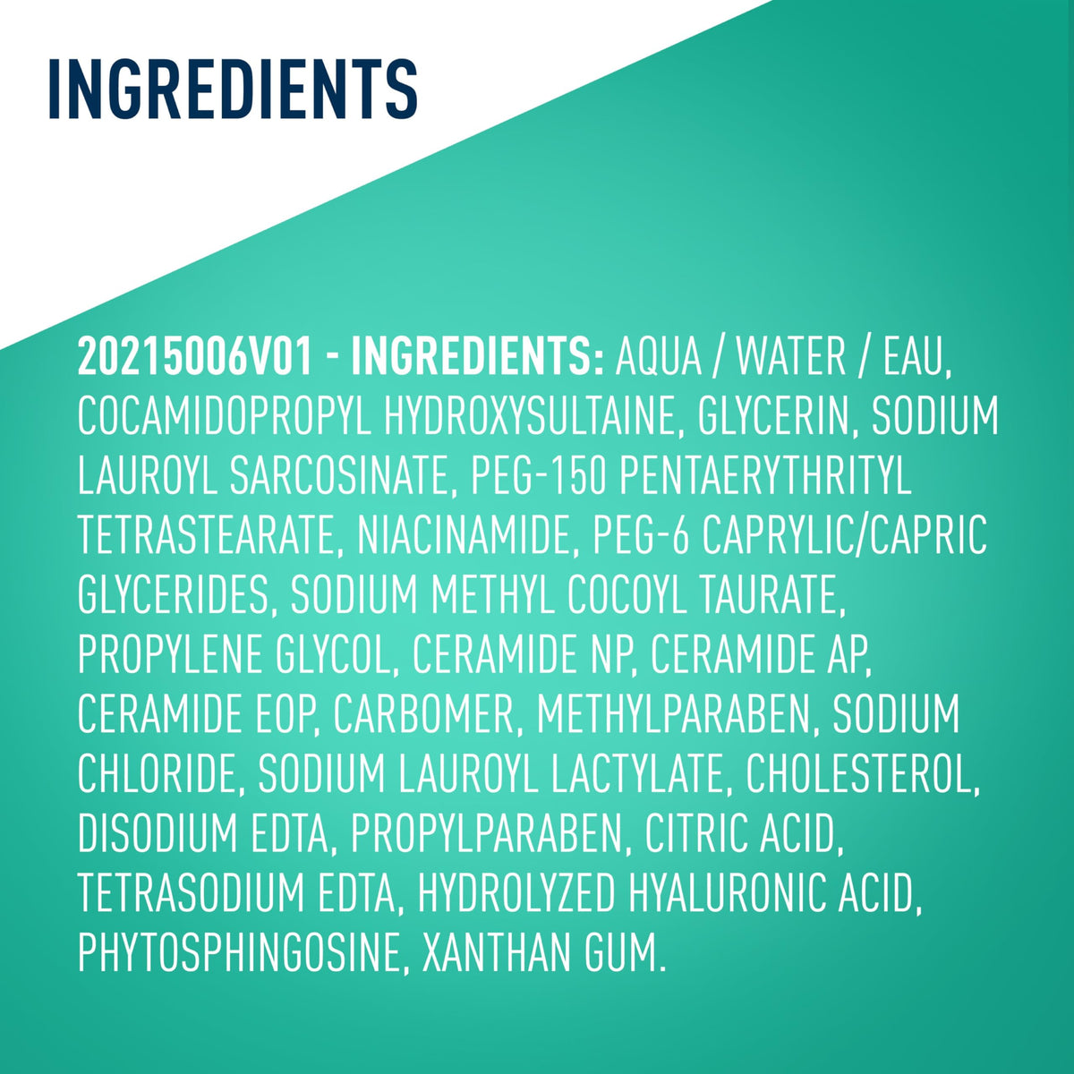 CeraVe Foaming Facial Cleanser - Back Label & Ingredients Details | fast dispatch across India from Curat Cart