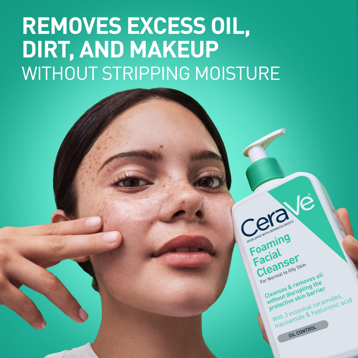 CeraVe Foaming Facial Cleanser - Back Label & Ingredients Details | buy 100% authentic product online in India via Curat Cart