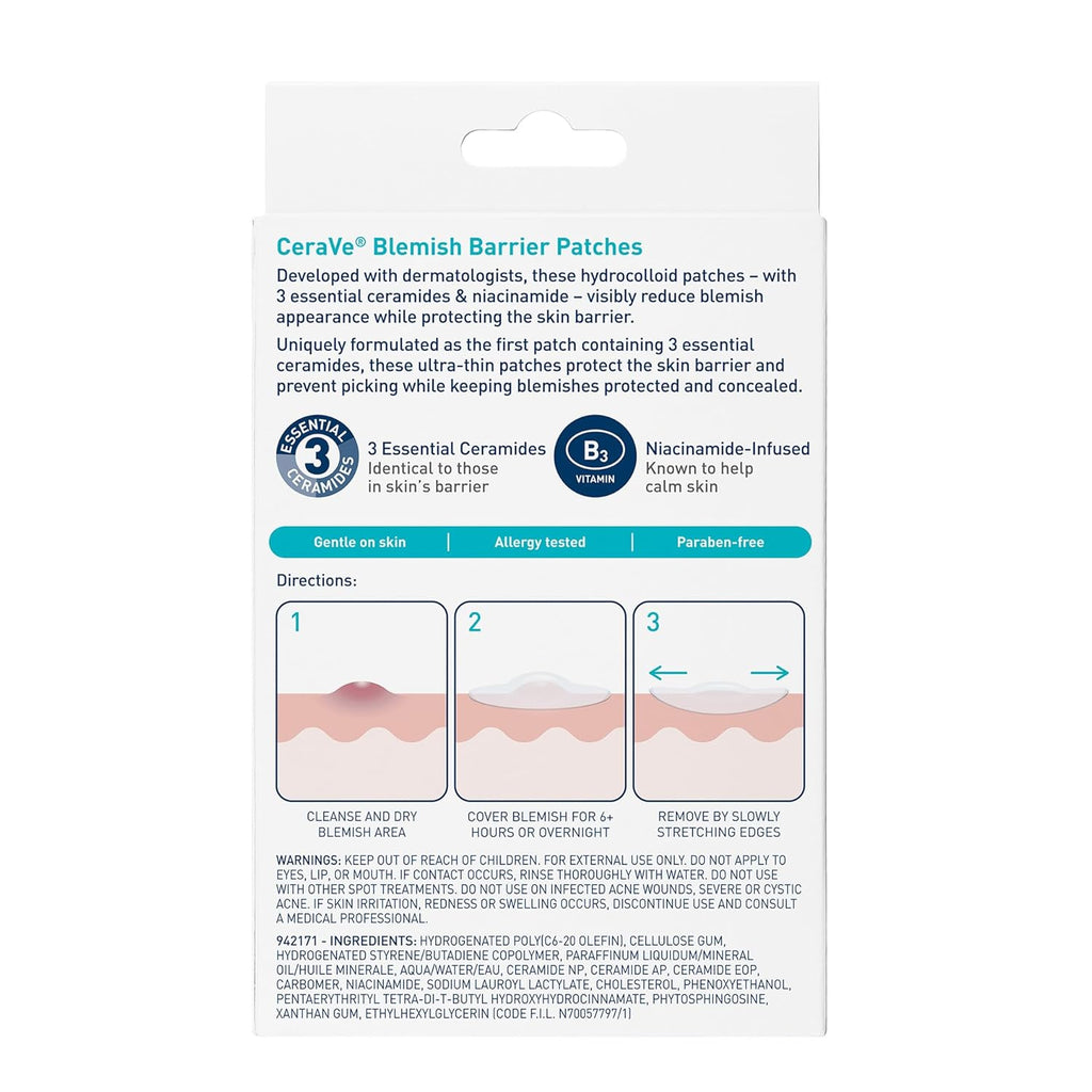 CeraVe Hydrocolloid Blemish Patches - Texture, Swatch & Consistency | original imported packaging available on Curat Cart Ind