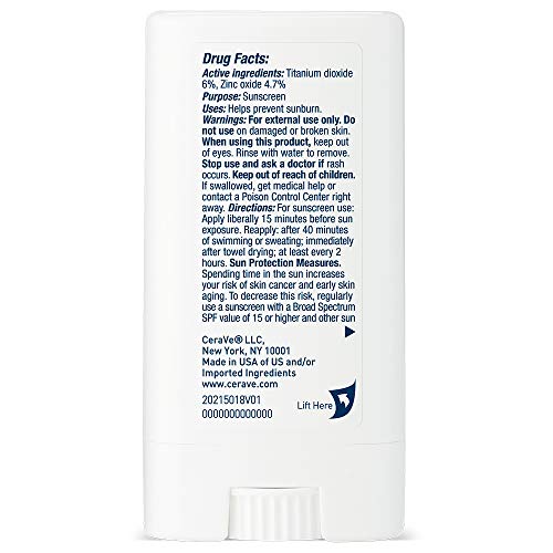 CeraVe Mineral Sunscreen Stick SPF 50 - Back Label & Ingredients Details | buy online in India with doorstep delivery at Cura