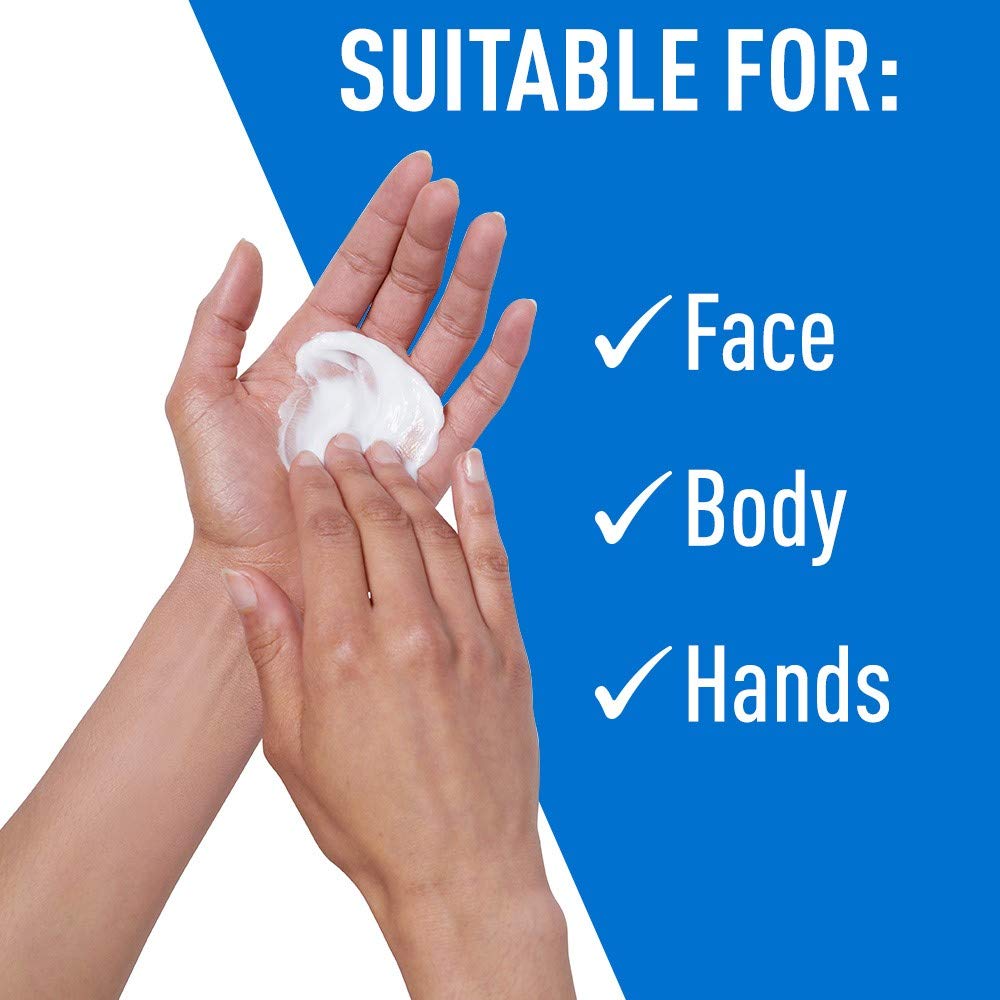 Premium imported CeraVe Moisturizing Cream, ideal for face, body, and hands for intensive hydration.