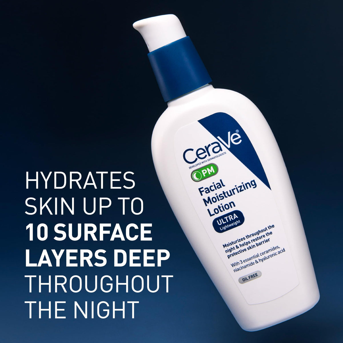 CeraVe PM Facial Moisturizing Lotion - Back Label & Ingredients Details | buy 100% authentic product online in India via Cura