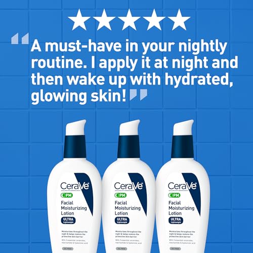 CeraVe PM Facial Moisturizing Lotion - Side Profile & Box Packaging | genuine imported stock available in India at Curat Cart