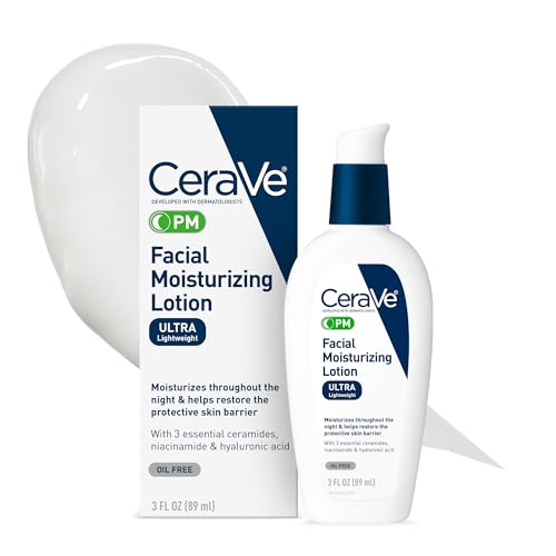 CeraVe PM Facial Moisturizing Lotion - Texture, Swatch & Consistency | original imported packaging available on Curat Cart In